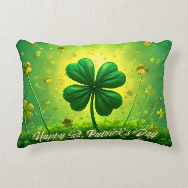 Lycka till på St. Patricks dag Prydnadskudde (Framsidan)