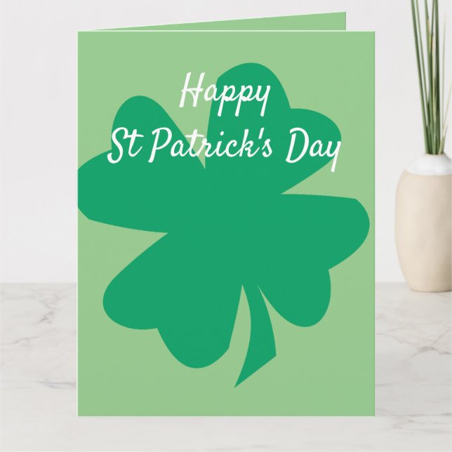 Lycka till på St. Patricks dag Shamrock Leaf Irlän Kort (Framsida)
