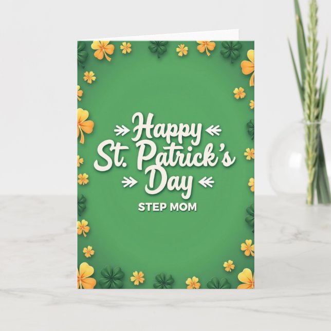 Lycka till på St. Patricks dag Stepmamma-kort Kort (Framsida)