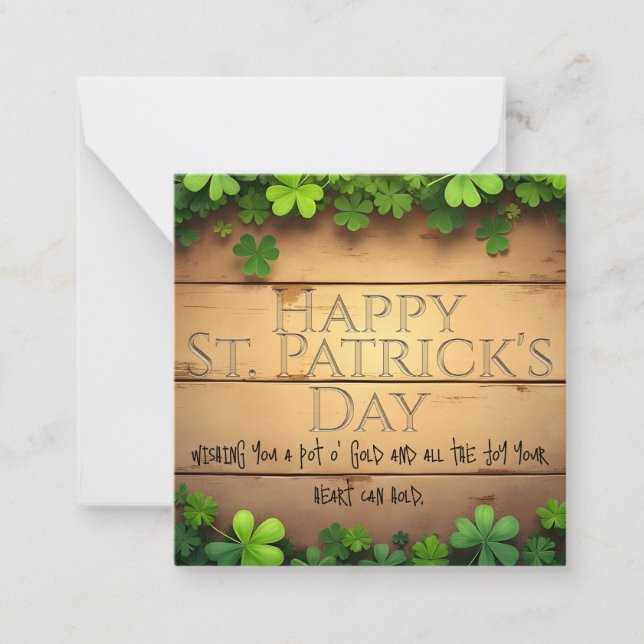 Lycka till på St. Patrick's Day 🍀 Anteckningskort (Framsida)