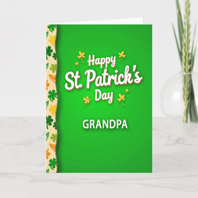 Lycka till på St. Patrick's Day farfar-kort Kort (Framsida)