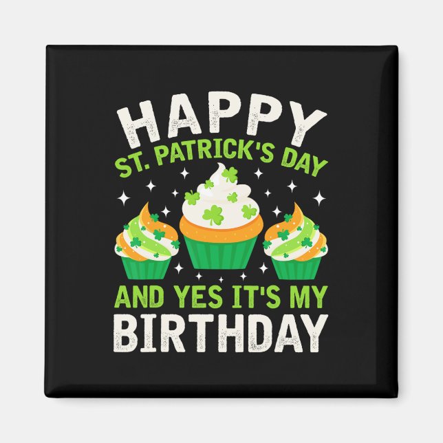Lycka till på St Patricks Day Födelsedag Saint Pad Magnet (Framsidan)