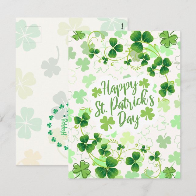 Lycka till på St. Patrick's Day Irländska välsigne Helg Vykort (Fram/baksida)