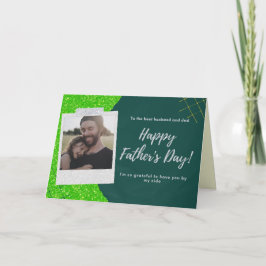 Lycka till pappa Fars dag Foto Glitterkort Kort