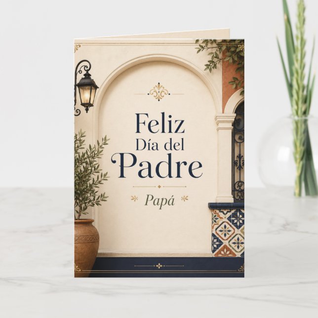 Lycka till pappas dag Pappa Espanol I Kolonial Kort (Framsida)
