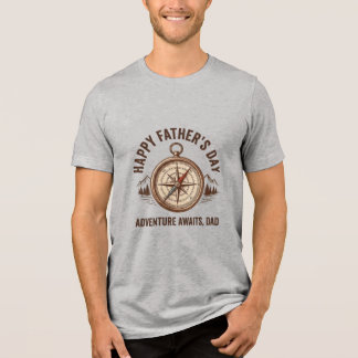 Lycka Till Pappas Dagen Äventyr Väntar Kompass Vin T Shirt