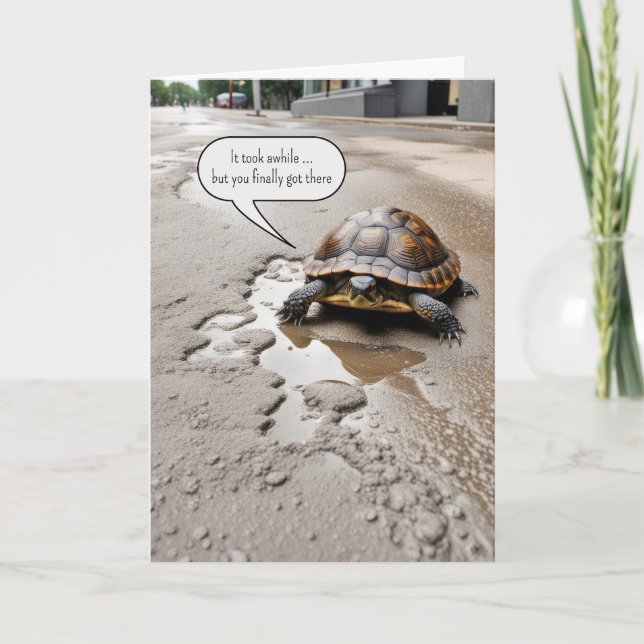 Lycka till pensionären Sköldpadda Kort (Framsida)