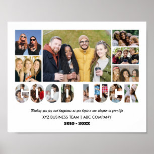 Lycka till Photo Collage Office Colleague Farewell Poster