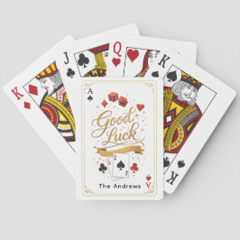 Lycka Till Poker Kort Design – Elegant Casino Typo Casinokort
