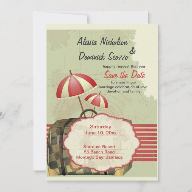 Lycka till resan - Spara datum-anmälan Inbjudningar (Framsida)