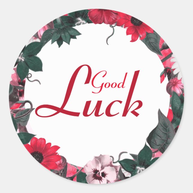 Lycka till runt klistermärke (Framsida)