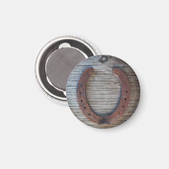 Lycka till Rusty Horseshoe Magnet (Front/Back)