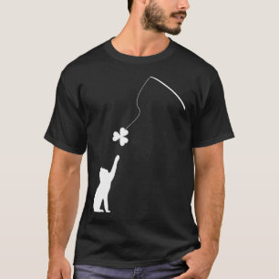 Lycka till Saint Patrick's Day Shamrock Katt T-Shi T Shirt