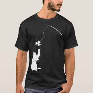 Lycka till Saint Patrick's Day Shamrock Katt T-Shi T Shirt