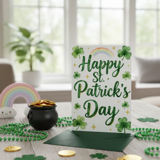 Lycka till St Patrick’s Day Irländskt gratulations Julkort (Skapare uppladdad)