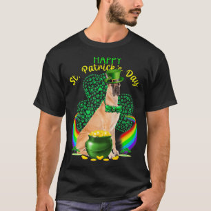 Lycka till St. Patricks dag Grand Dane Läderhatt S T Shirt