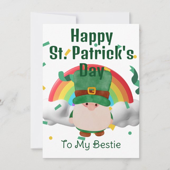 Lycka till St. patricks dag Lucky Shamrocks Enkel  Julkort (Framsida)