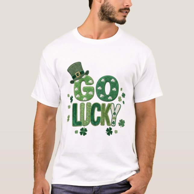 Lycka till St. Patrick's Day, Doodle Shamrock T Shirt (Framsida)