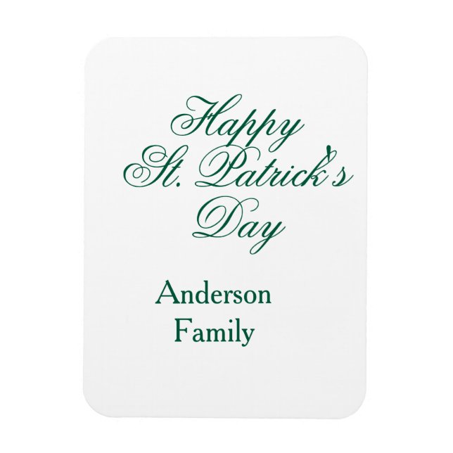 Lycka till St. Patrick's day familjenamn grön mini Magnet (Vertikal)