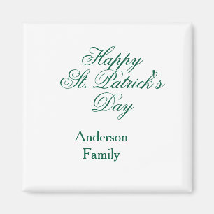 Lycka till St. Patrick's day familjenamn grön smin Magnet