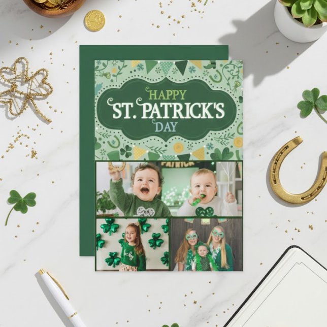 Lycka till St. Patrick's Day Irländskt gratulation Julkort (Skapare uppladdad)