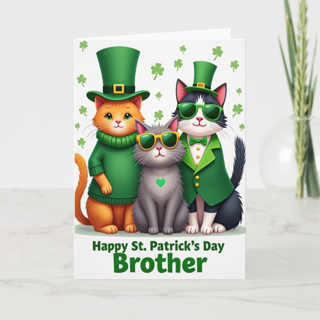 Lycka till St Patricks Day Katter Kort (Framsida)