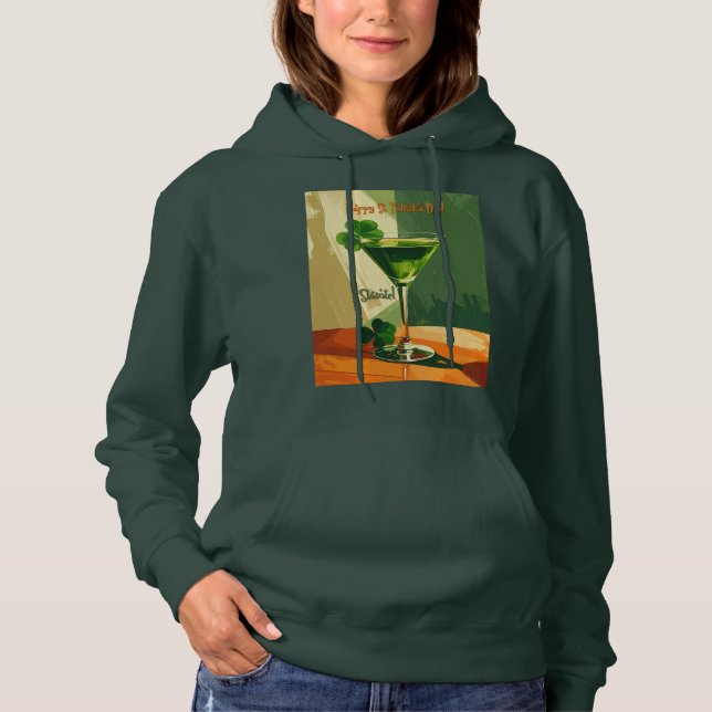 Lycka till St. Patrick's Day Shamrock Martini  T Shirt (Framsida)