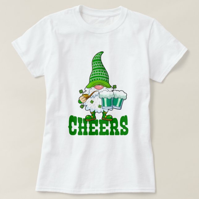 Lycka till St. Patrick's Day Tomte T-Shirt (Design framsida)