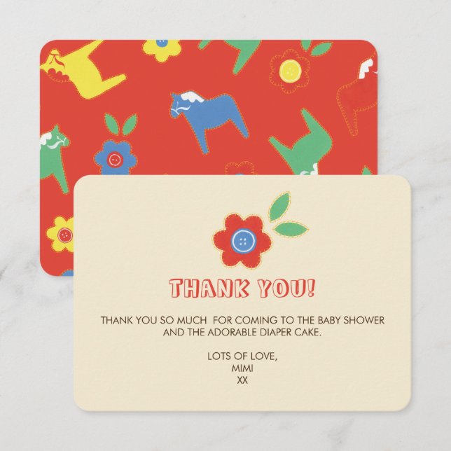 Lycka till Tack Inbjudningar (Fram/baksida)