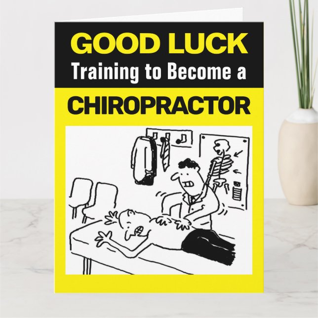 Lycka till utbildning för att bli en Chiropraktor Kort (Framsida)