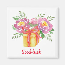 Lycka till Watercolor peonies Cute