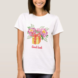 Lycka till Watercolor peonies Cute T Shirt