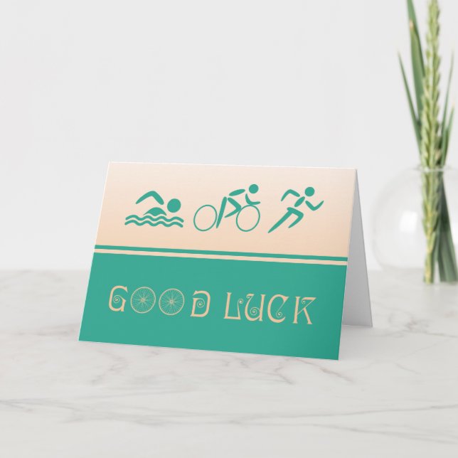 Lycka tilltriathlonsport kort (Framsida)
