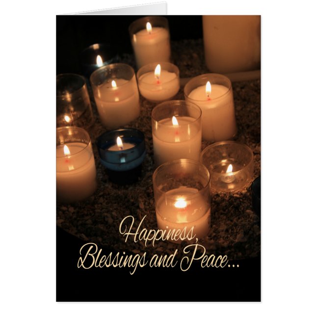 Lycka, välsignelser och fred.. hälsningskort (Framsidan)