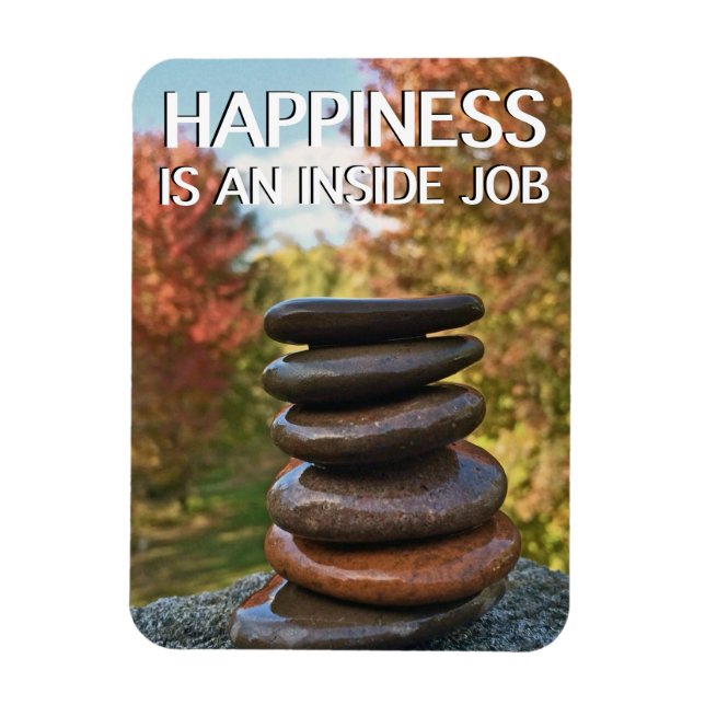 Lycka Zen Stones Motivational Inspiration Magnet (Vertikal)