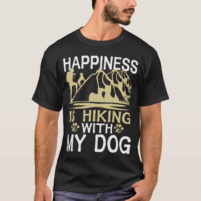 Lyckan anfaller med min Hund utomhus T Shirt (Framsida)