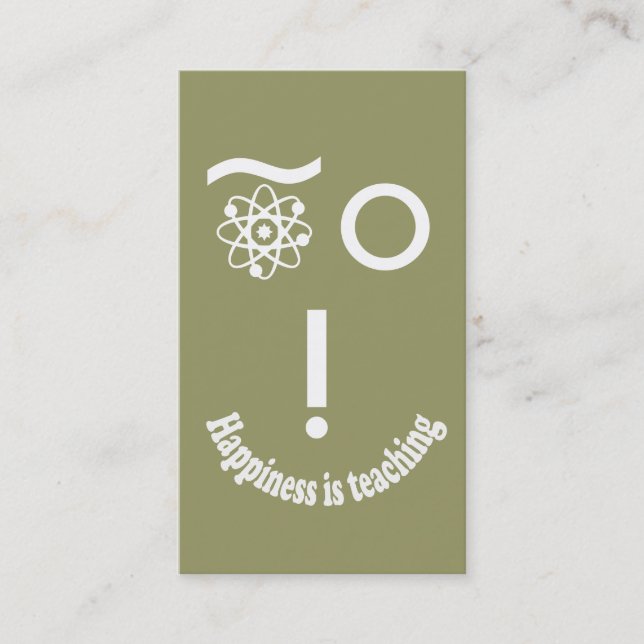 Lyckan är att undervisa vetenskapens enhetliga Ato Visitkort (Framsida)