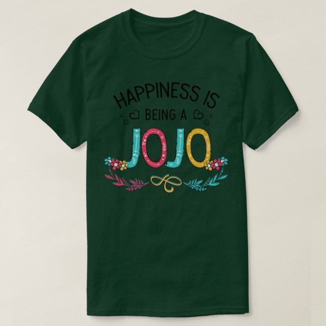 Lyckan är att vara en Jojo Wildblommors Valentines T Shirt (Design framsida)