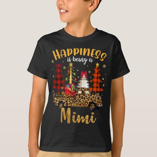 Lyckan är att vara en Mimi Julgran Leopard T Shirt (Framsida)