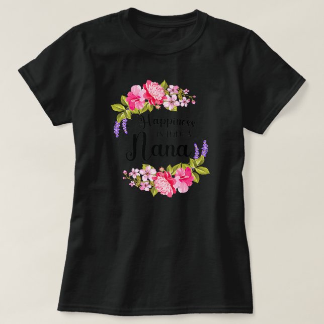 Lyckan är att vara en Nana Flowers Women Mor T Shirt (Design framsida)