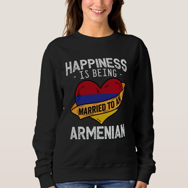 Lyckan är att vara gift med en armenisk fru make t shirt (Framsida)