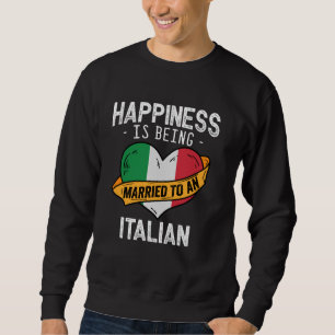 Lyckan är att vara gift med en italiensk fru make lång ärmad tröja