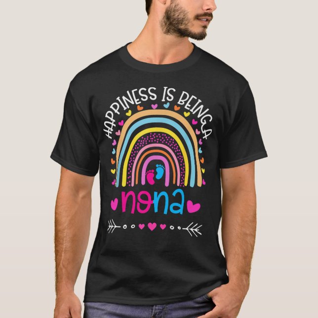Lyckan är att vara nona Rainbow mors dag 202 T Shirt (Framsida)