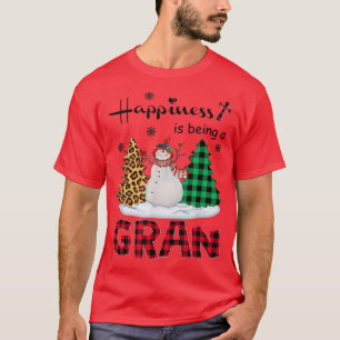 Lyckan är Gran Snögubbe God jul tr T Shirt