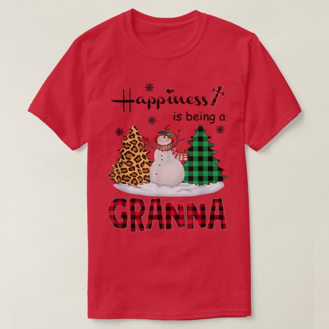 Lyckan är Granna Snögubbe God jul T Shirt (Design framsida)