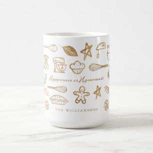Lyckan är hemkommen Guld Helgdag som Baking Mönste Kaffemugg