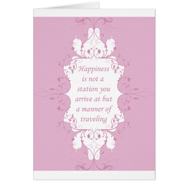 Lyckan är inte en station som du ankommer på hälsningskort (Framsidan)