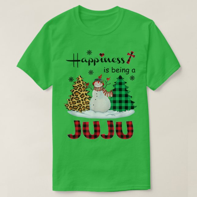 Lyckan är Juju Snögubbe God jul tr T Shirt (Design framsida)
