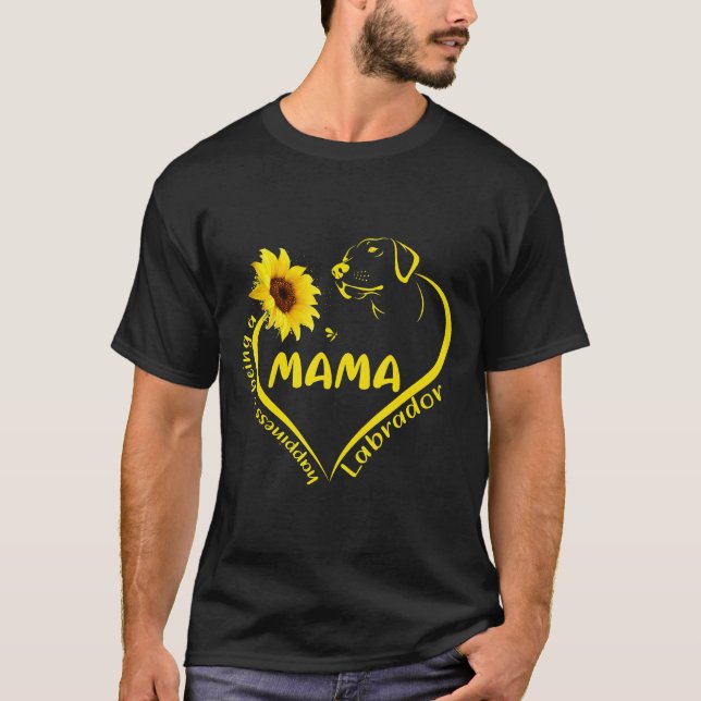 Lyckan är labrador Mamma Solros Hippy D T Shirt (Framsida)