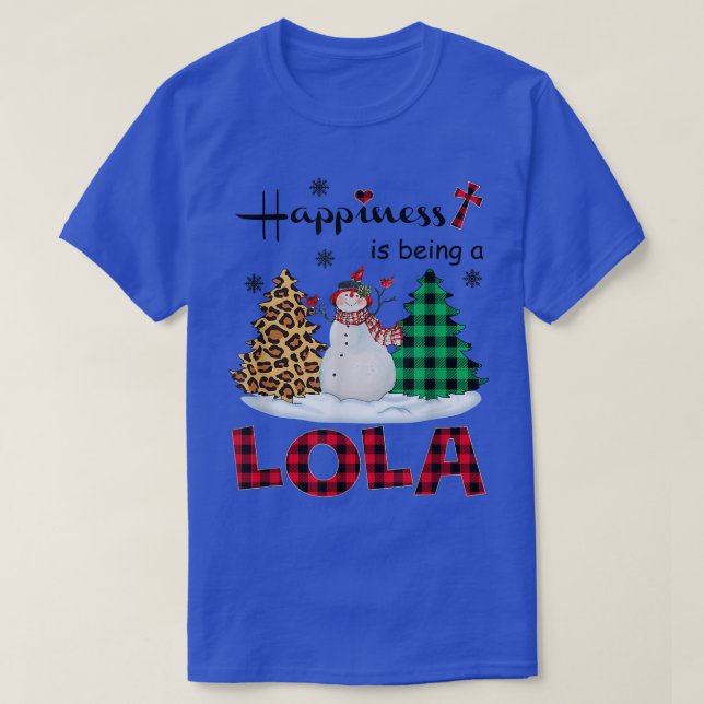Lyckan är Lola Snögubbe God jul tr T Shirt (Design framsida)